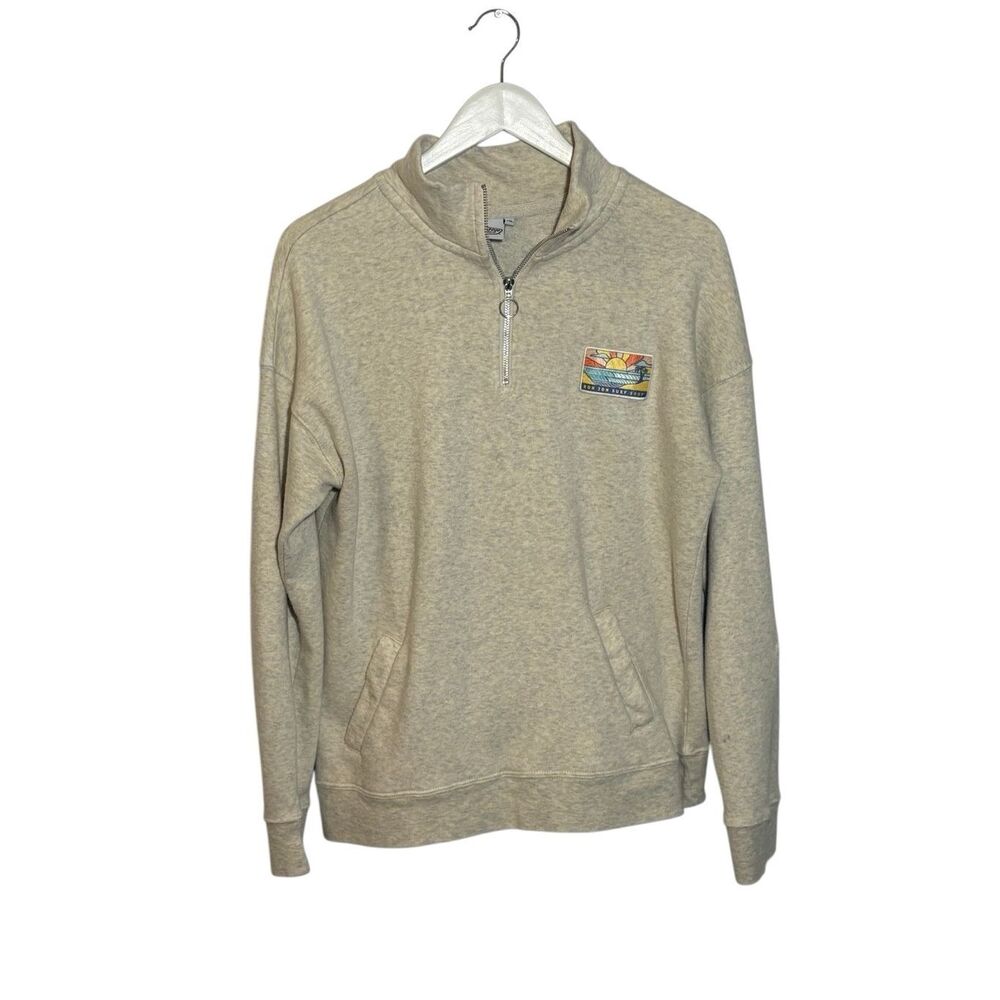 Ron Jon Surf Shop 1/4 zip pullover in light sand - XL